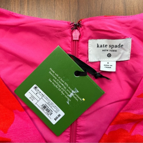 Kate Spade Pink Floral Peplum Sleeveless Midi Dress, 6 - Picture 4 of 9